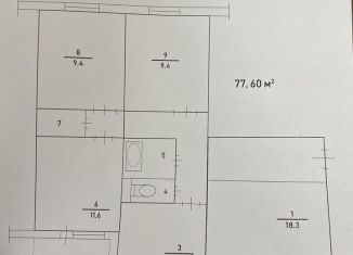 Четырехкомнатная квартира на продажу, 77.6 м2, Красноярск, улица 9 Мая, 41