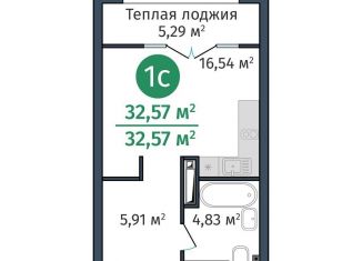 Продам однокомнатную квартиру, 32.6 м2, Тюмень, ЖК ДОК, Краснооктябрьская улица, 8