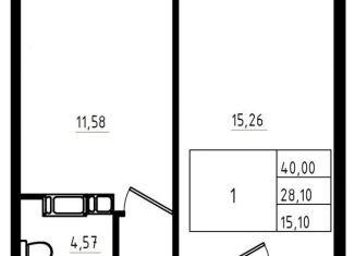 Продается 1-комнатная квартира, 40 м2, Мурино, ЖК Тридевяткино Царство