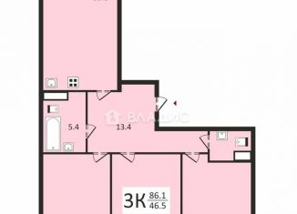 Продам трехкомнатную квартиру, 86.1 м2, Санкт-Петербург, улица Лагоды, 7, улица Лагоды