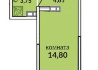 Квартира на продажу студия, 25.9 м2, Краснодар, микрорайон Россинского, Командорская улица, 3к2