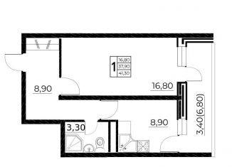 Продаю 1-комнатную квартиру, 41.3 м2, Ростов-на-Дону, улица Нансена, 103/1/1, ЖК Звезда Столицы