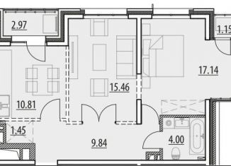 Двухкомнатная квартира на продажу, 62.8 м2, Иркутск, ЖК Zenith