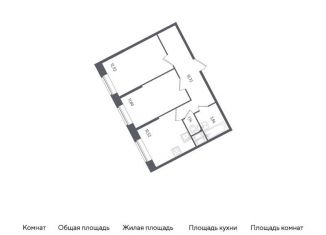 Продается двухкомнатная квартира, 50.9 м2, Санкт-Петербург, жилой комплекс Живи в Рыбацком, к42, метро Рыбацкое