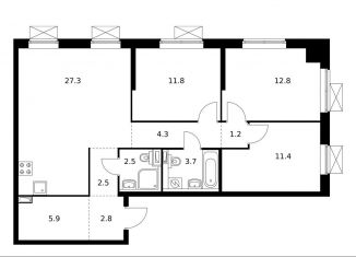 Продается 3-ком. квартира, 86.2 м2, Москва, район Чертаново Южное, жилой комплекс Ютаново, 2