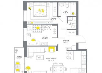 Продам 2-ком. квартиру, 66.6 м2, Тула