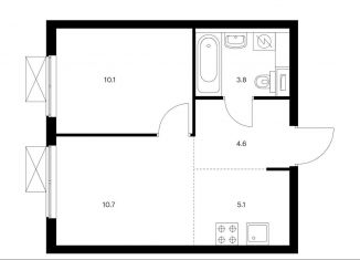 Продаю 2-ком. квартиру, 34.3 м2, Москва, ЖК Большая Очаковская 2