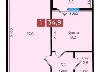 Продается однокомнатная квартира, 34.6 м2, Невинномысск