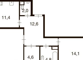 Продам двухкомнатную квартиру, 72.4 м2, деревня Ивановское, улица Семёна Гордого, 3