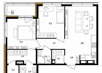 Продаю 2-ком. квартиру, 67 м2, Санкт-Петербург, ЖК Белый Остров, Белоостровская улица, 7