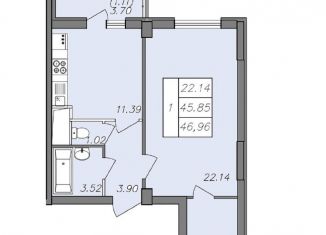Продажа однокомнатной квартиры, 35 м2, Воронеж, Волгоградская улица, 45