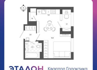 Продается однокомнатная квартира, 31.4 м2, Санкт-Петербург, метро Балтийская, Измайловский бульвар, 11