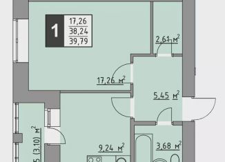 Продам однокомнатную квартиру, 39.8 м2, Республика Башкортостан, проспект Октября, 44