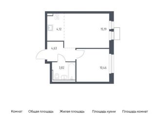 Продается однокомнатная квартира, 38.2 м2, Московская область