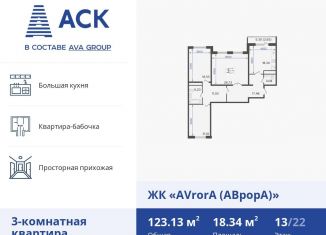 Продается 3-комнатная квартира, 123.1 м2, Краснодар, улица Дзержинского, 95, улица Дзержинского