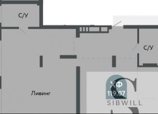 Квартира на продажу студия, 119.1 м2, Новосибирск, улица Лескова, 17/1, ЖК Тихомиров