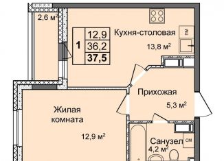 1-ком. квартира на продажу, 37.5 м2, Нижегородская область, улица Коперника, 1А