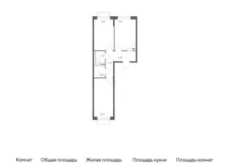 Двухкомнатная квартира на продажу, 56.7 м2, посёлок Мирный, жилой комплекс Томилино Парк, к6.2