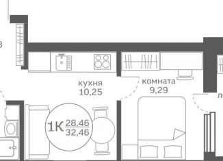 Продается 1-комнатная квартира, 28.5 м2, Московская область