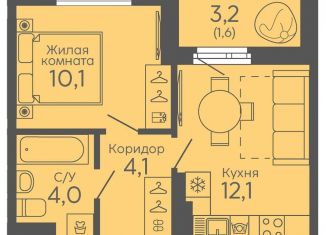 Продается однокомнатная квартира, 31.9 м2, Екатеринбург, Октябрьский район, жилой комплекс Новокольцовский, 6