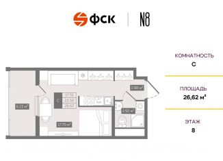 Продаю квартиру студию, 26.6 м2, Санкт-Петербург, Новгородская улица, 8В, Центральный район