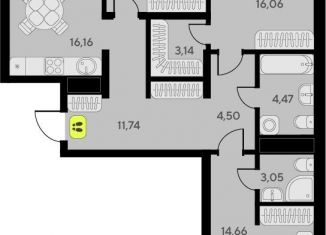 Продажа 3-комнатной квартиры, 88.4 м2, Тюменская область