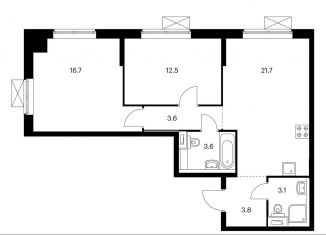 Продажа 2-комнатной квартиры, 65 м2, Москва