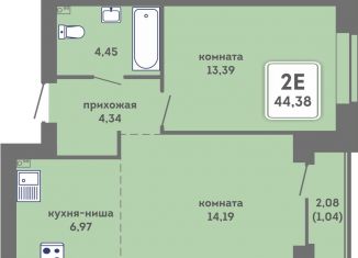 Продам 2-комнатную квартиру, 44.4 м2, Пермь, Кировский район