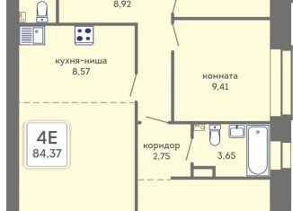 Продаю 4-ком. квартиру, 84.4 м2, Пермь