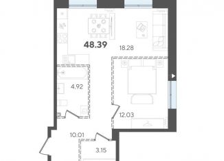 Продается 1-ком. квартира, 48.4 м2, Москва, Старобитцевская улица, 7