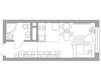 Продажа квартиры студии, 18.8 м2, Москва, Каширское шоссе, 1, район Нагатино-Садовники