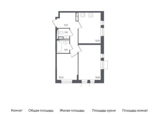 Продажа 2-комнатной квартиры, 53.2 м2, Московская область, жилой комплекс Пятницкие Луга, к1/2