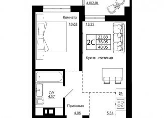 Продам 2-комнатную квартиру, 39.5 м2, Ростов-на-Дону, улица Текучёва, 370/3