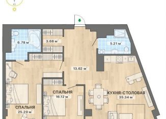 Продажа 2-комнатной квартиры, 106 м2, Екатеринбург, Верх-Исетский район, улица Маршала Жукова, 16