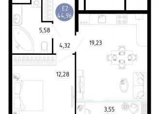 Продается 1-комнатная квартира, 45 м2, Рязань