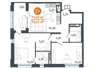 Продается 2-ком. квартира, 71.4 м2, Тюменская область