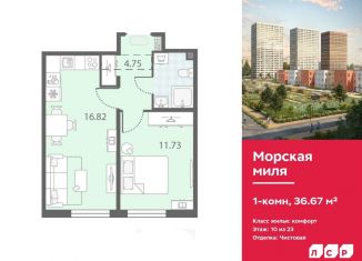 Продается 1-комнатная квартира, 36.7 м2, Санкт-Петербург, метро Проспект Ветеранов