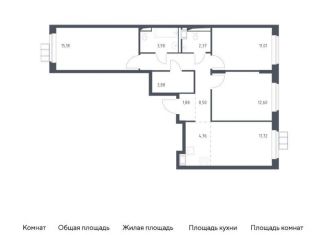 Продается 3-комнатная квартира, 75.8 м2, поселение Рязановское, жилой комплекс Алхимово, к9