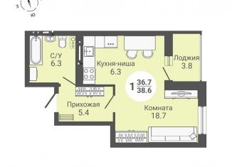 Продаю квартиру студию, 40.5 м2, Новосибирская область, улица Петухова, 168с2