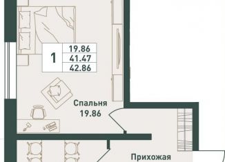 Продаю однокомнатную квартиру, 42.9 м2, Ленинградская область
