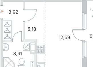 Продается квартира студия, 28.6 м2, посёлок Стрельна