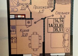 Продаю 1-комнатную квартиру, 35.5 м2, Краснодар