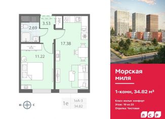 Продаю однокомнатную квартиру, 34.8 м2, Санкт-Петербург, муниципальный округ Юго-Запад