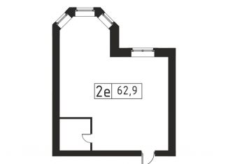 Продам однокомнатную квартиру, 62.9 м2, Московская область