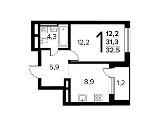 Продается 1-ком. квартира, 32.5 м2, поселение Десёновское