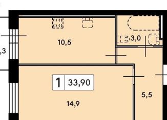 Продаю однокомнатную квартиру, 33.9 м2, Ленинградская область, посёлок Щеглово, 94