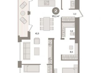 Продажа 2-комнатной квартиры, 95.1 м2, Москва, метро Серпуховская, Дубининская улица, вл59к2