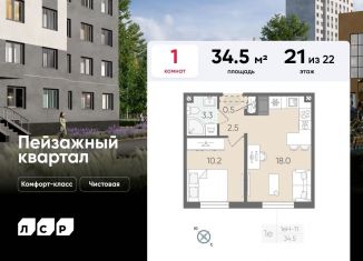 Однокомнатная квартира на продажу, 34.5 м2, Санкт-Петербург, метро Академическая