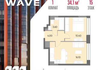 Продается однокомнатная квартира, 34.1 м2, Москва, район Москворечье-Сабурово