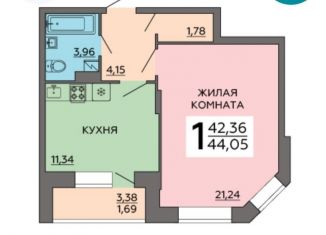 Продаю однокомнатную квартиру, 44.1 м2, Воронеж, Ростовская улица, 73Д, Левобережный район